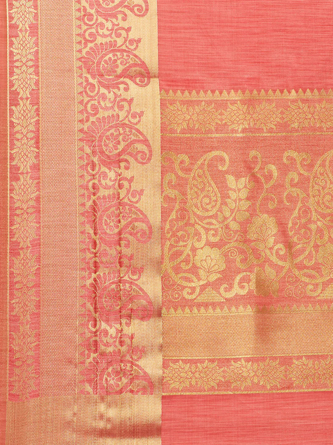 Plain Zari Border Handloom Woven Saree