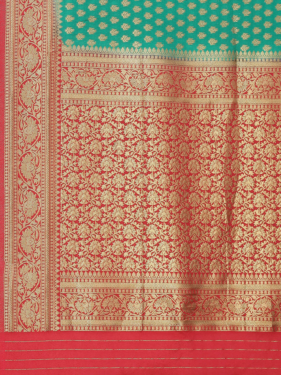 Zari Booti Crepe Plain Saree