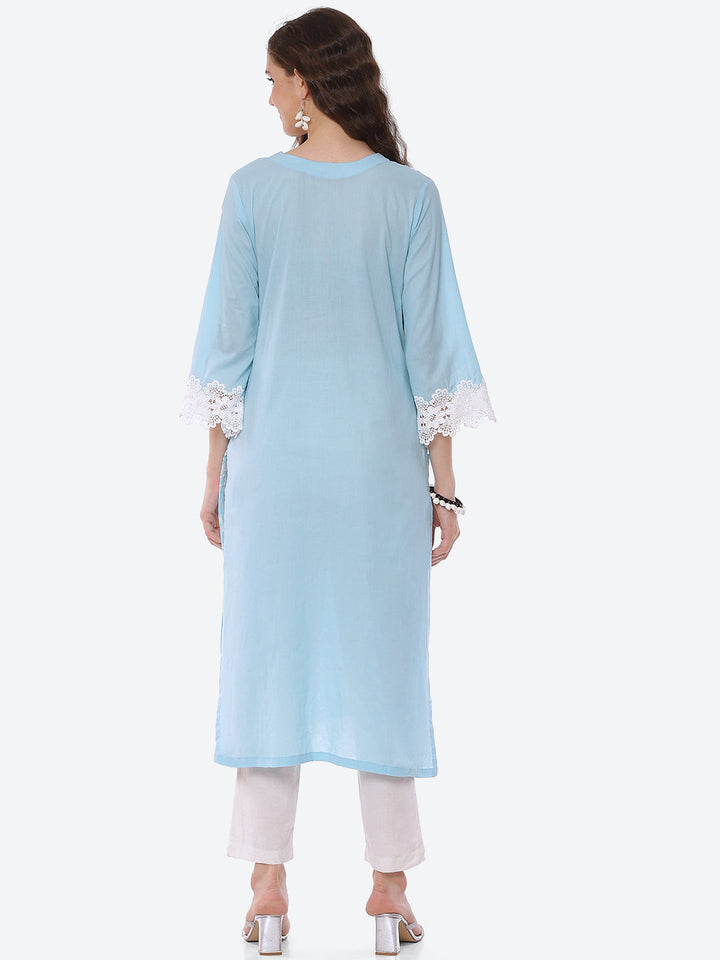 Thread Embroidered Cotton Kurta