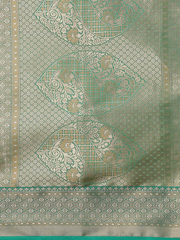 Zari Border Booti Linen Woven Saree