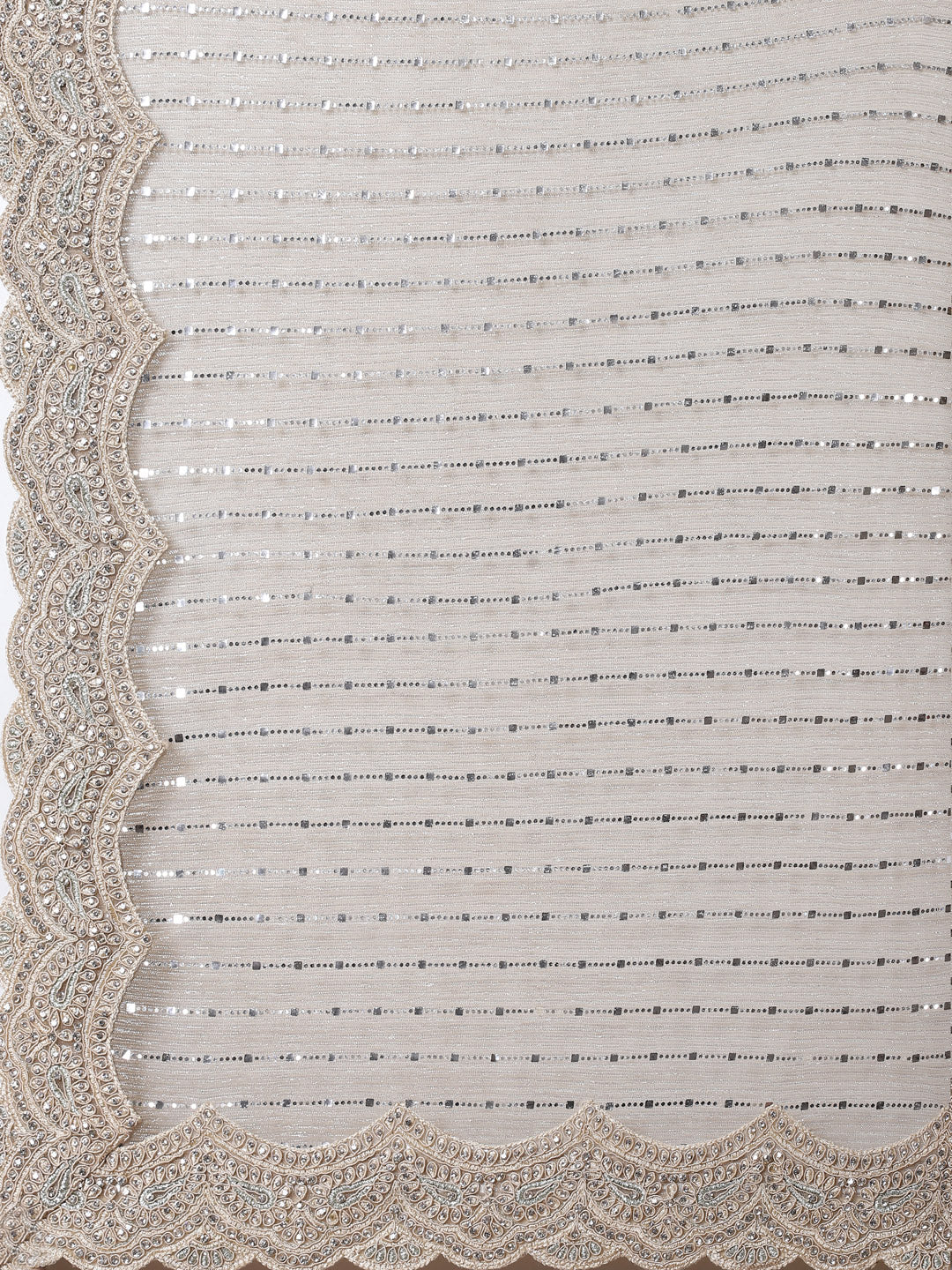 Stone work Handloom Net Embroidered Saree