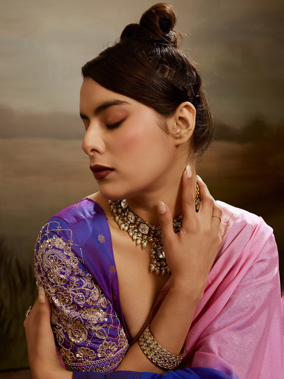 Plain Chiffon Saree
