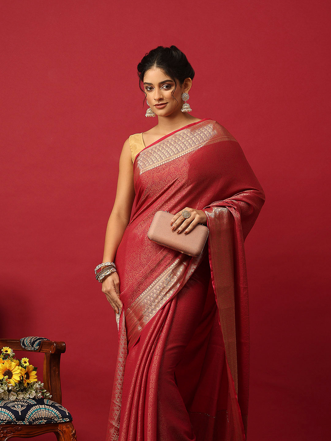 Plain Georgette Saree
