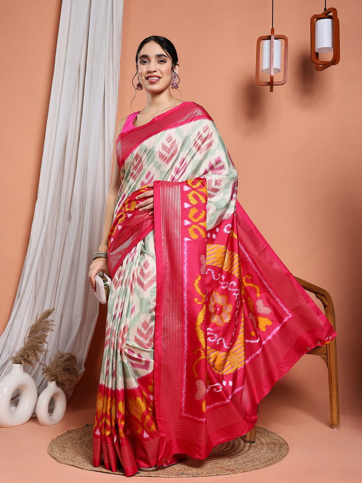 Digital Printed Art Silk Saree