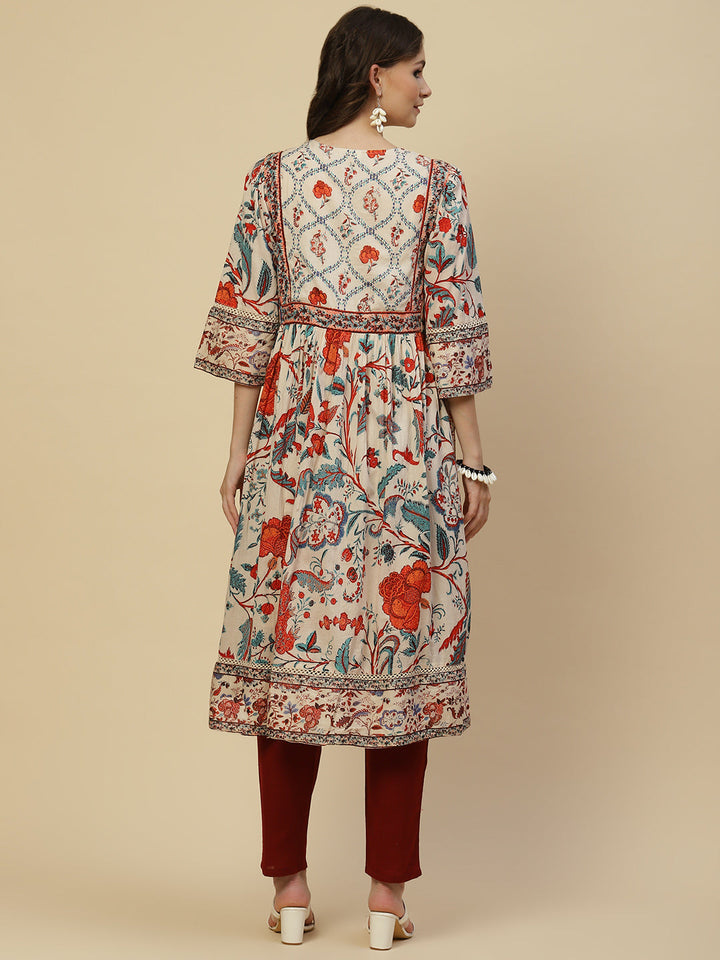 Floral Printed Cotton Kurta