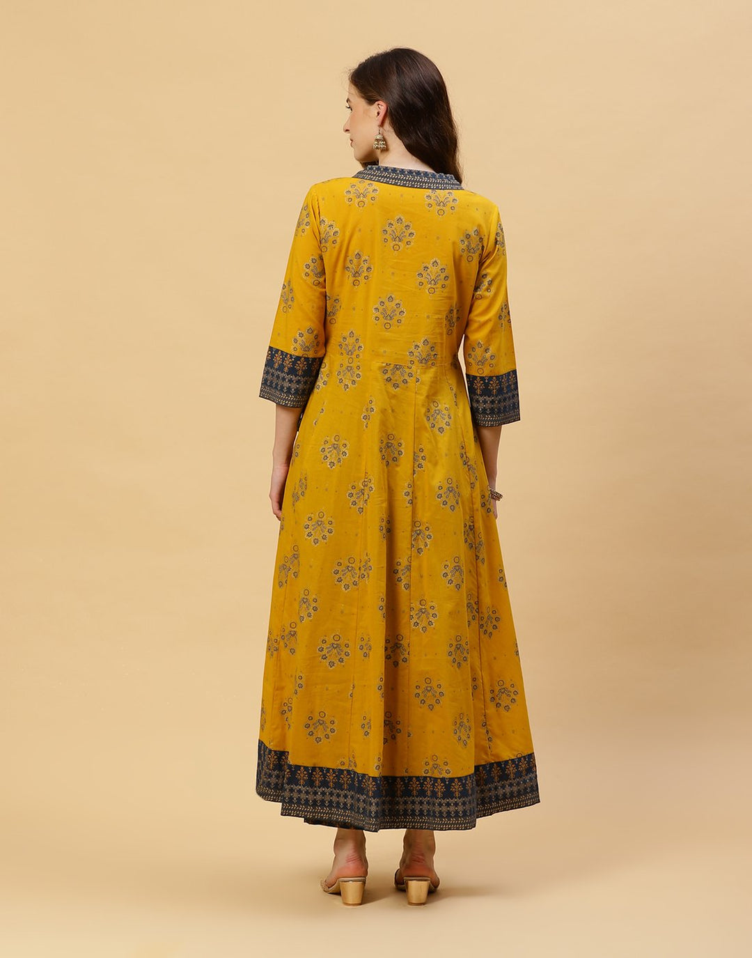 Printed Cotton Angrakha Kurti With Pant