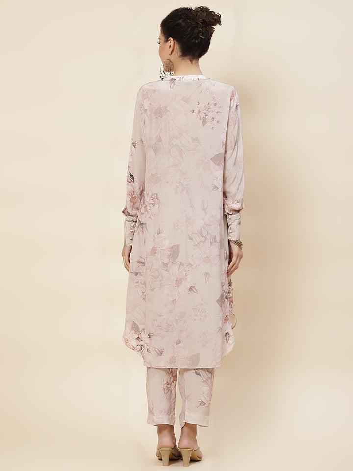 Printed Crepe Kurta With Pants