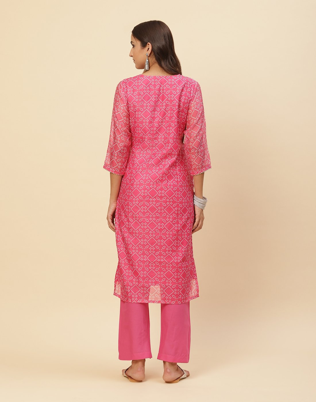 Embroidered Gota Work Chanderi Kurti With Pant
