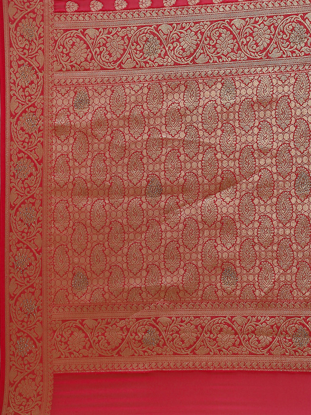 Antique Booti Georgette Plain Saree
