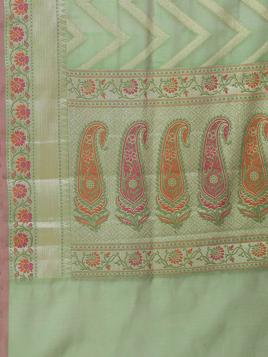 Zig Zag Cotton Woven Saree