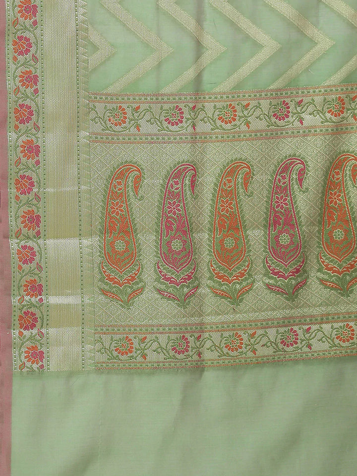 Zig Zag Cotton Woven Saree