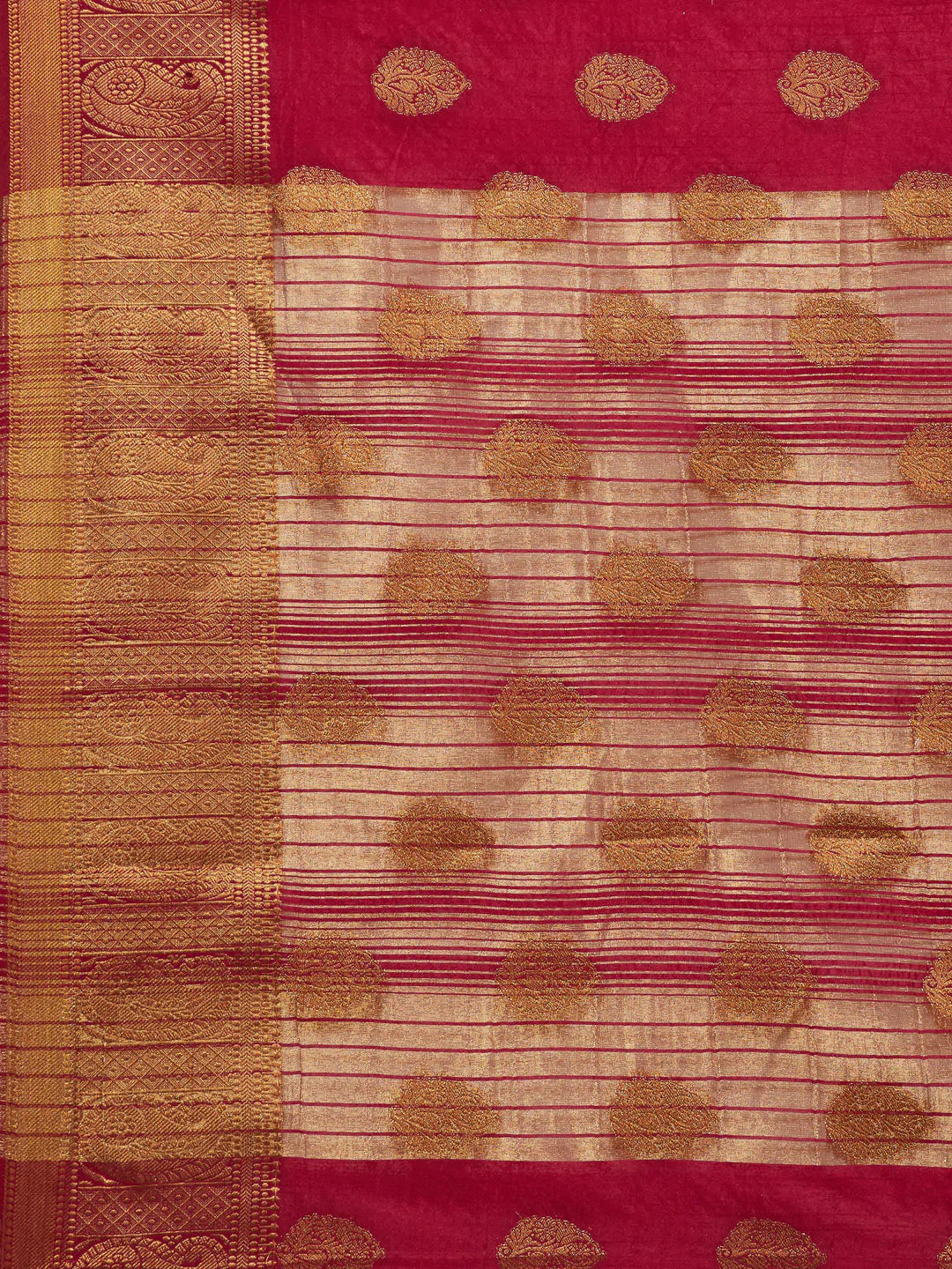 Zari Border Booti Handloom Woven Saree
