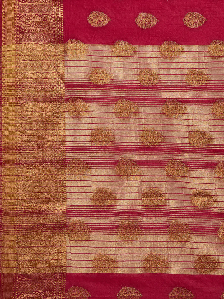 Zari Border Booti Handloom Woven Saree
