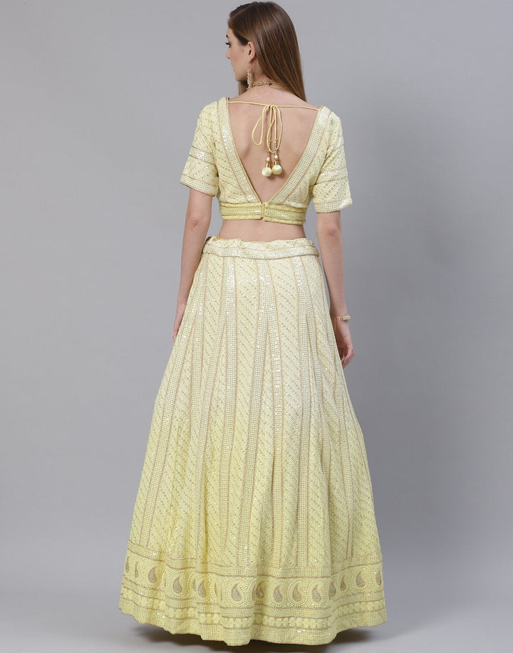 Georgette Lakhnavi Lehenga Choli with Thread Work