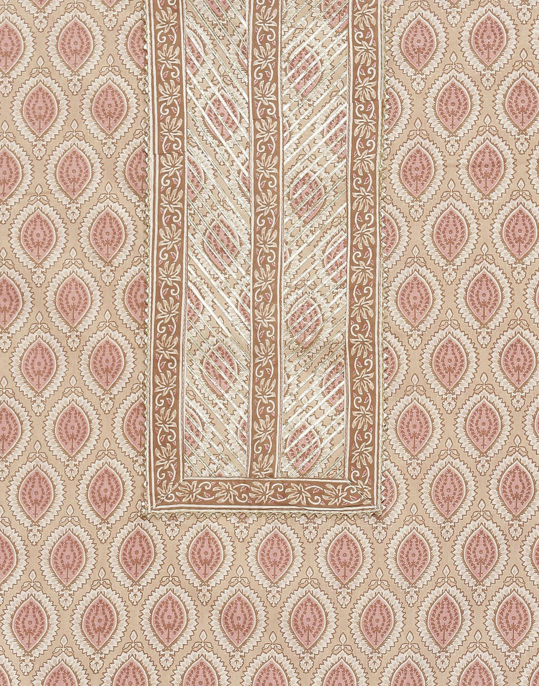 Embroidered Cotton Suit Piece With Printed Cotton Dupatta