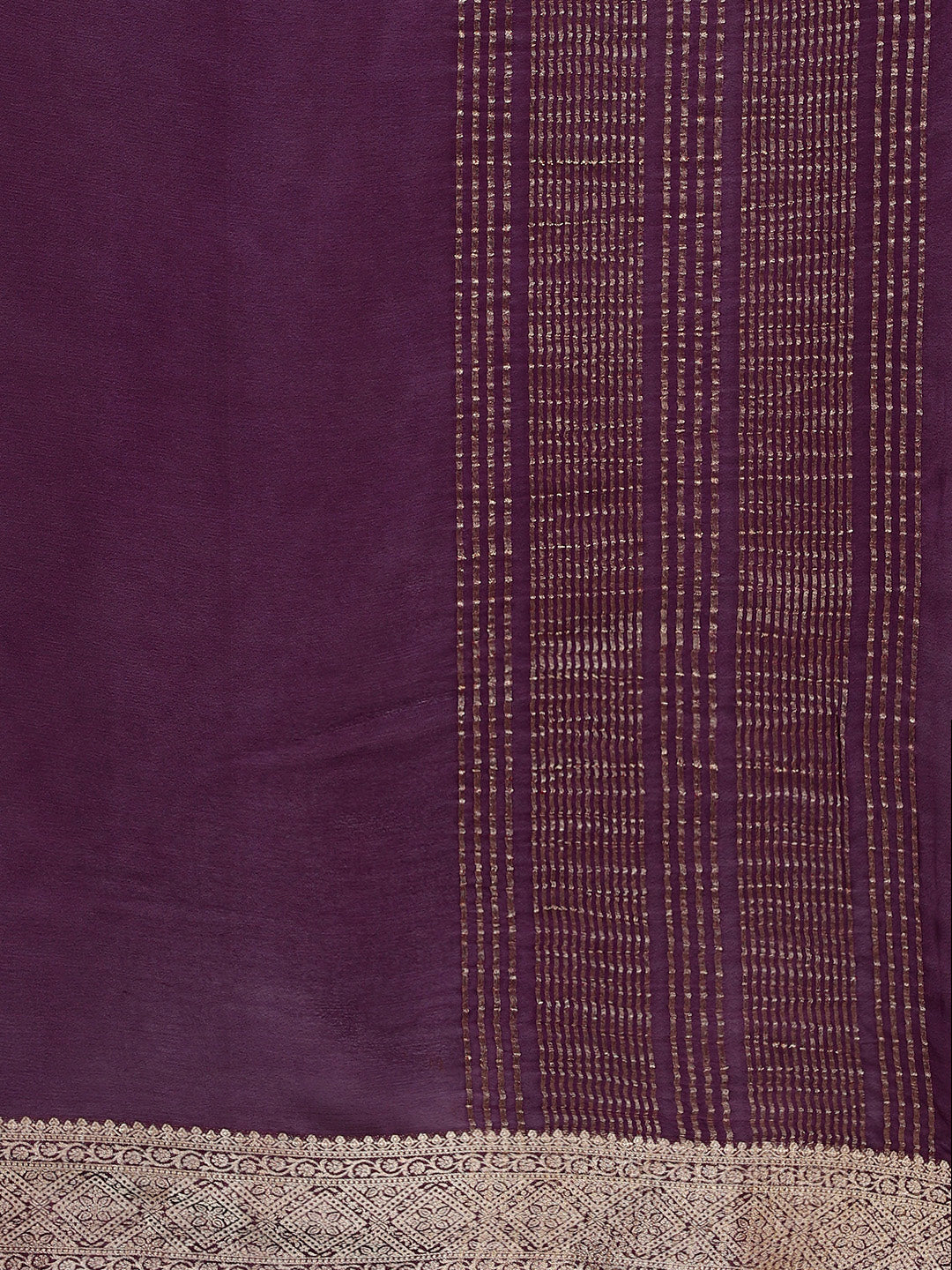 Zari Border Plain Crepe Saree