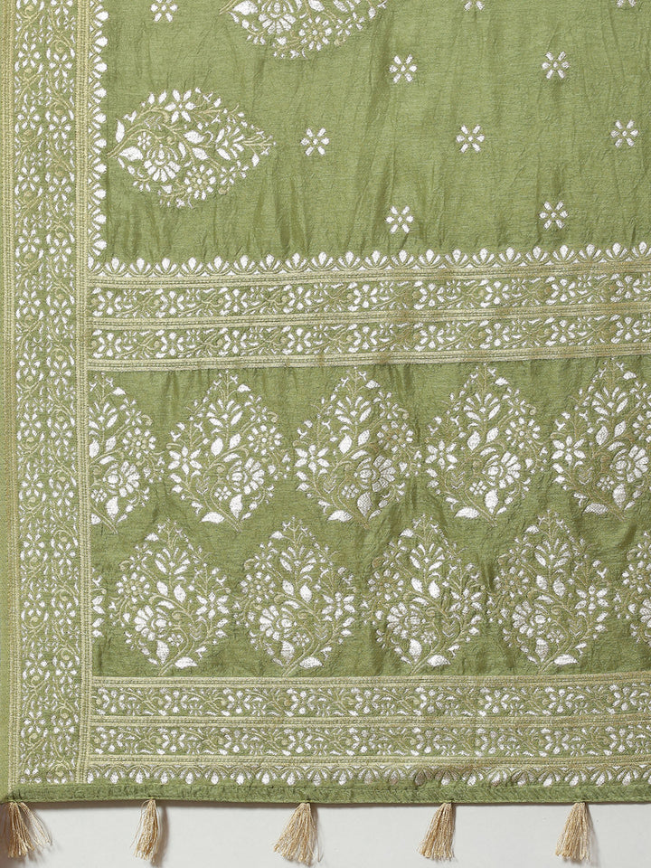 Zari Booti Woven Handloom Saree