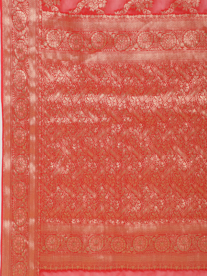 Zari Jaal Woven Chiffon Saree