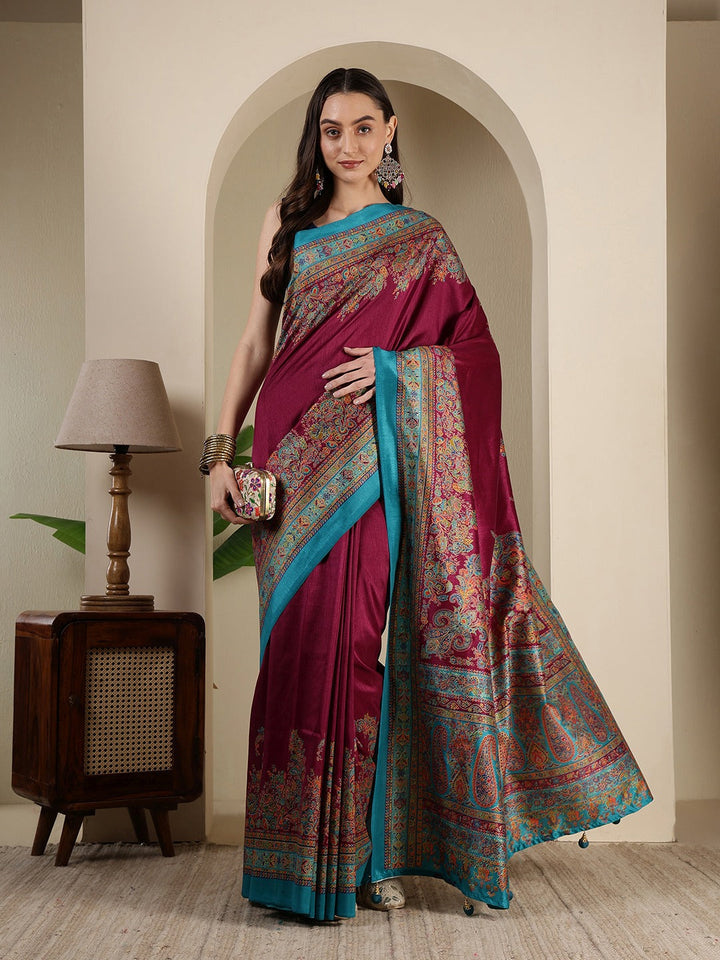 Digital Printed Art Silk Saree