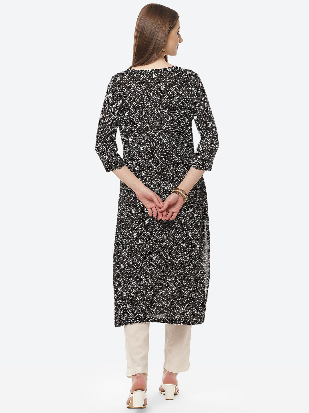 Printed Gota Work Cotton Muslin Kurti