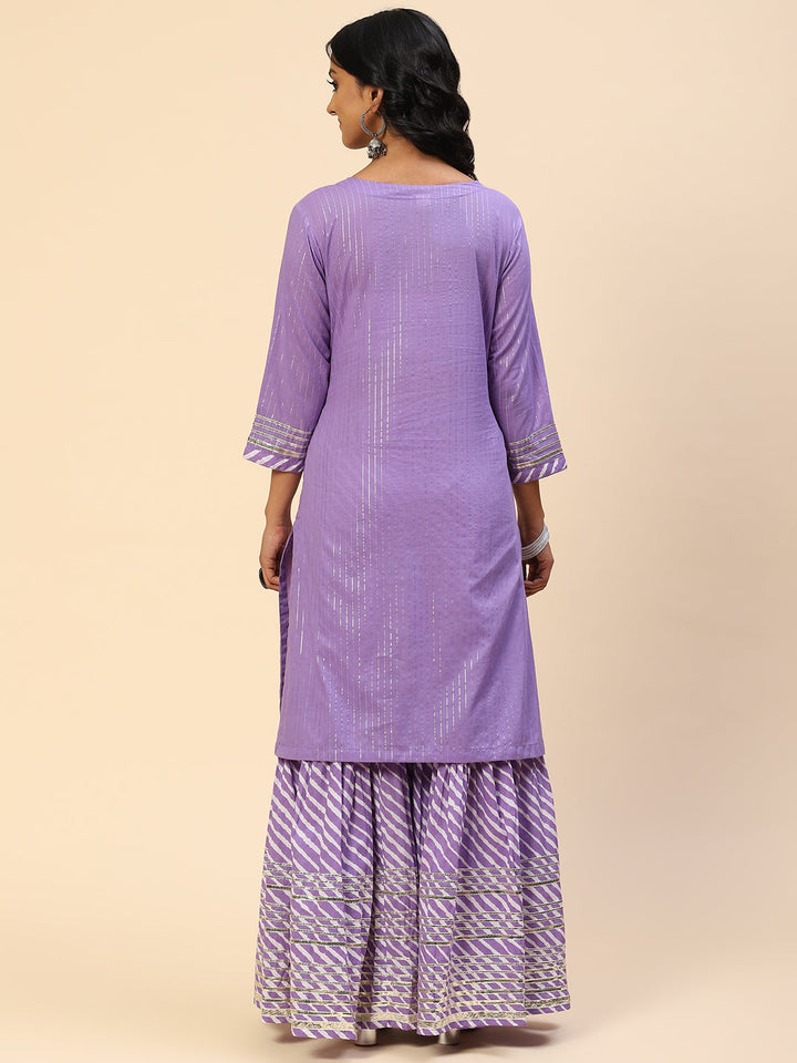 Zari Gota Work Cotton Kurta With Pants