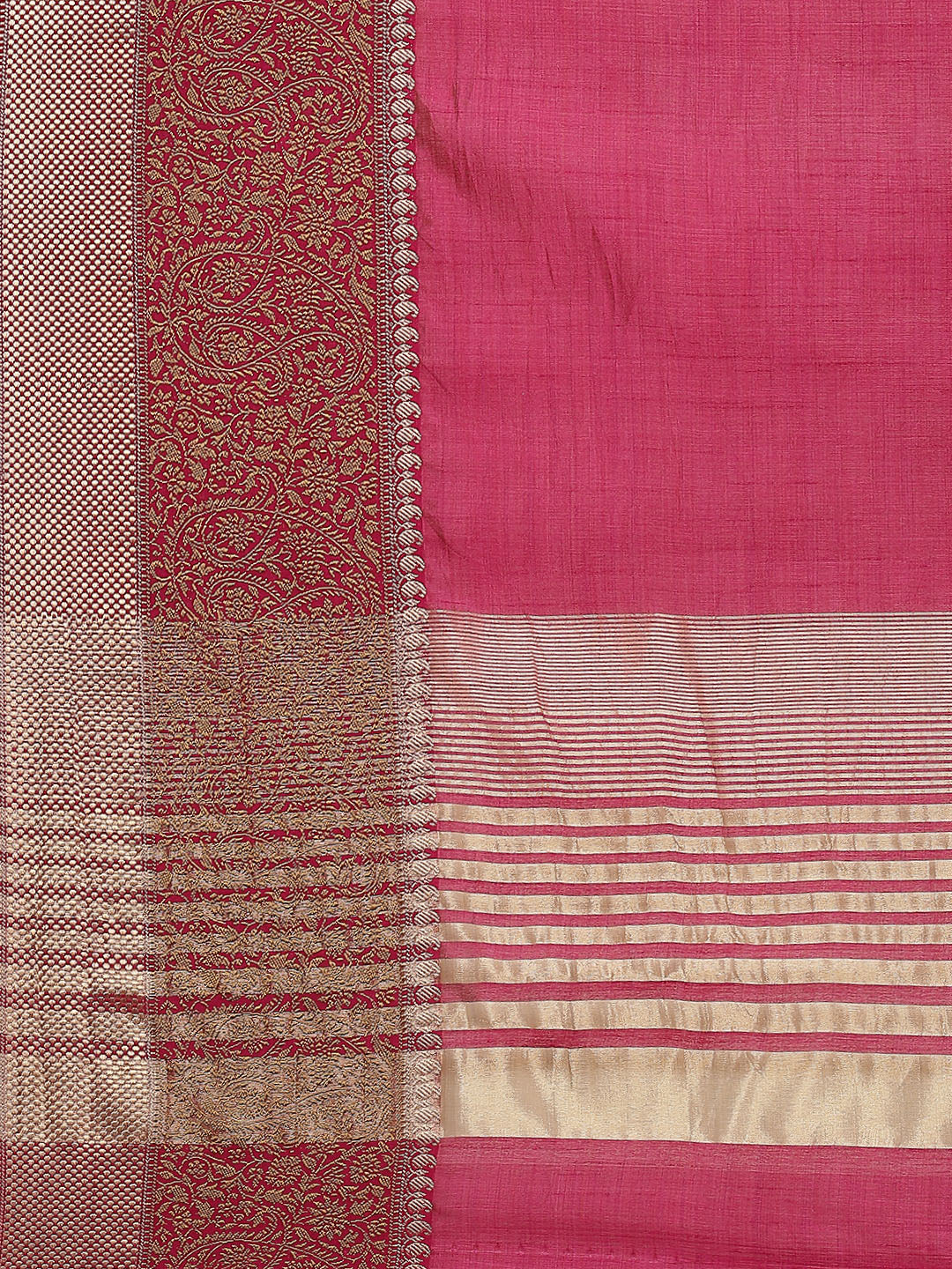 Plain Zari Border Art Handloom Woven Saree