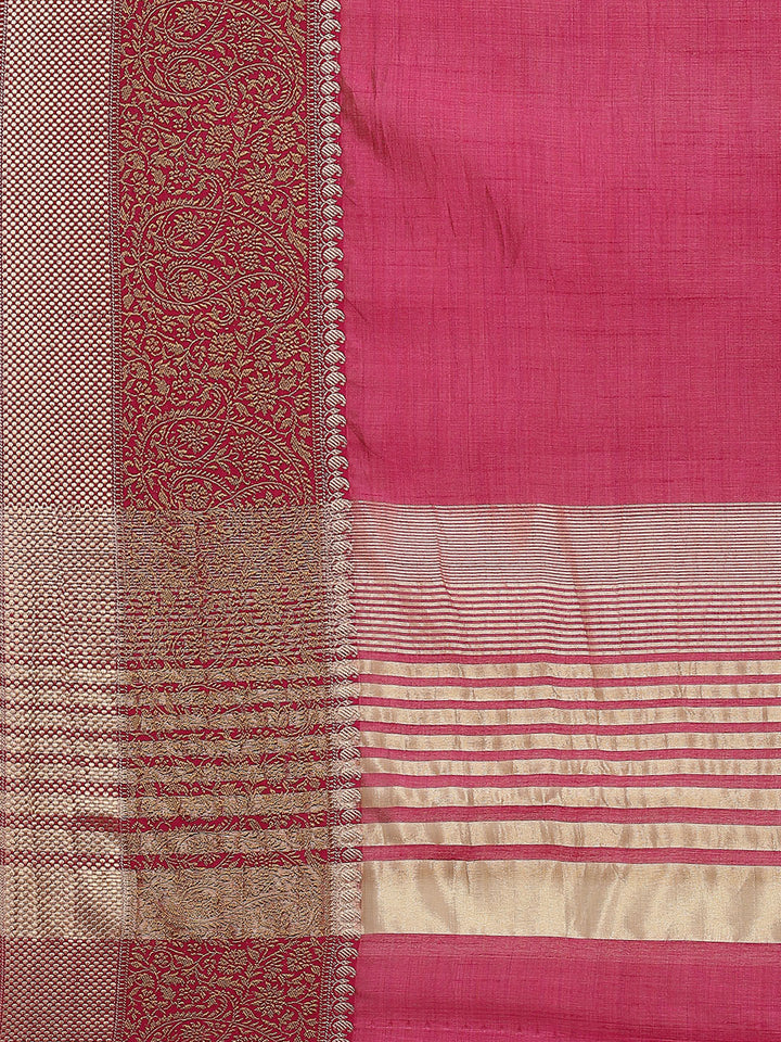 Plain Zari Border Art Handloom Woven Saree