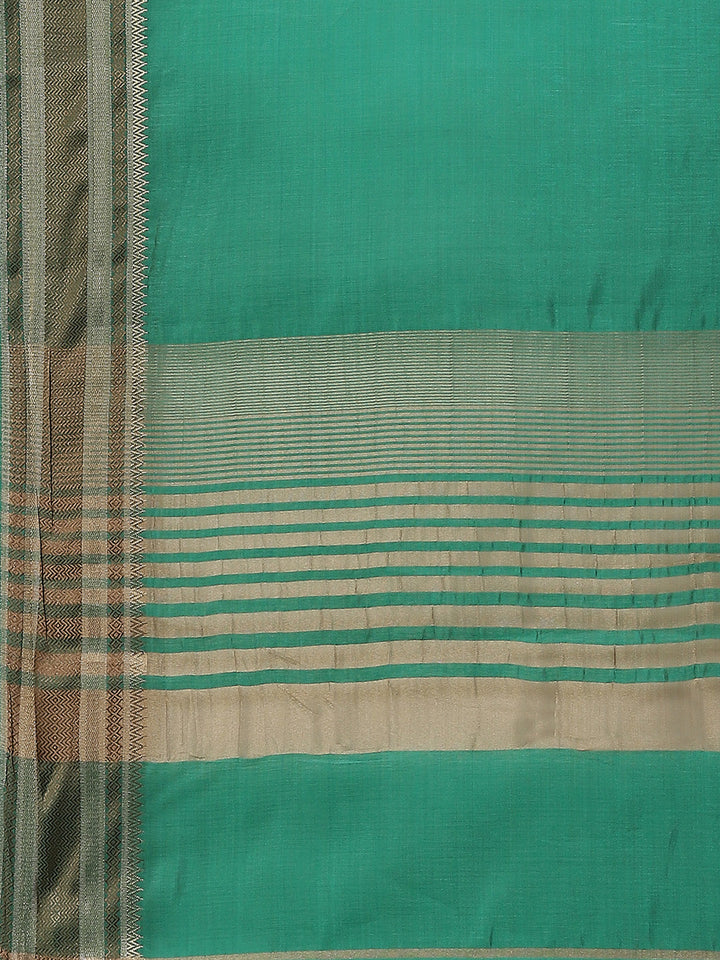 Plain Zari Border Handloom Woven Saree
