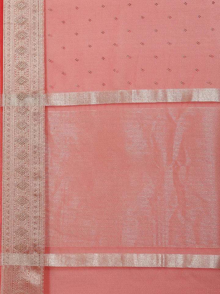 Stone Work Plain Organza Saree
