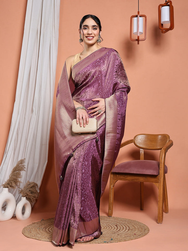 Woven Design Satin Saree