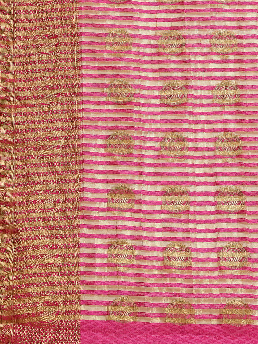 Zari Border Booti Art Handloom Woven Saree