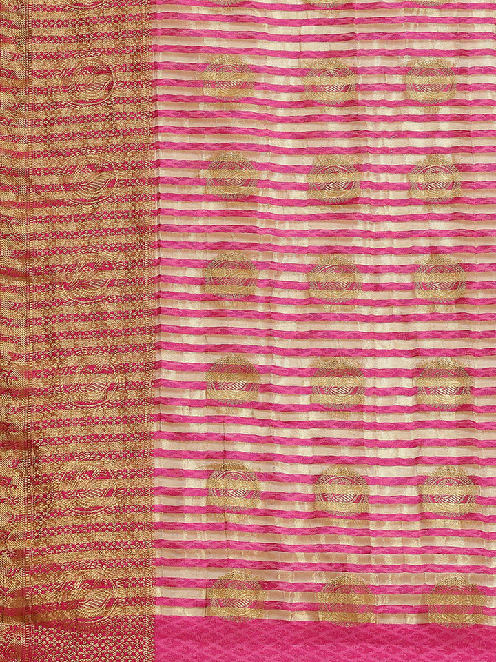 Zari Border Booti Art Handloom Woven Saree