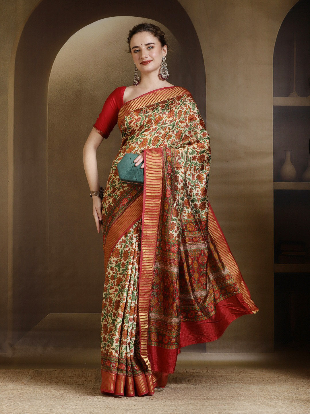 Digital Printed Art Silk Saree