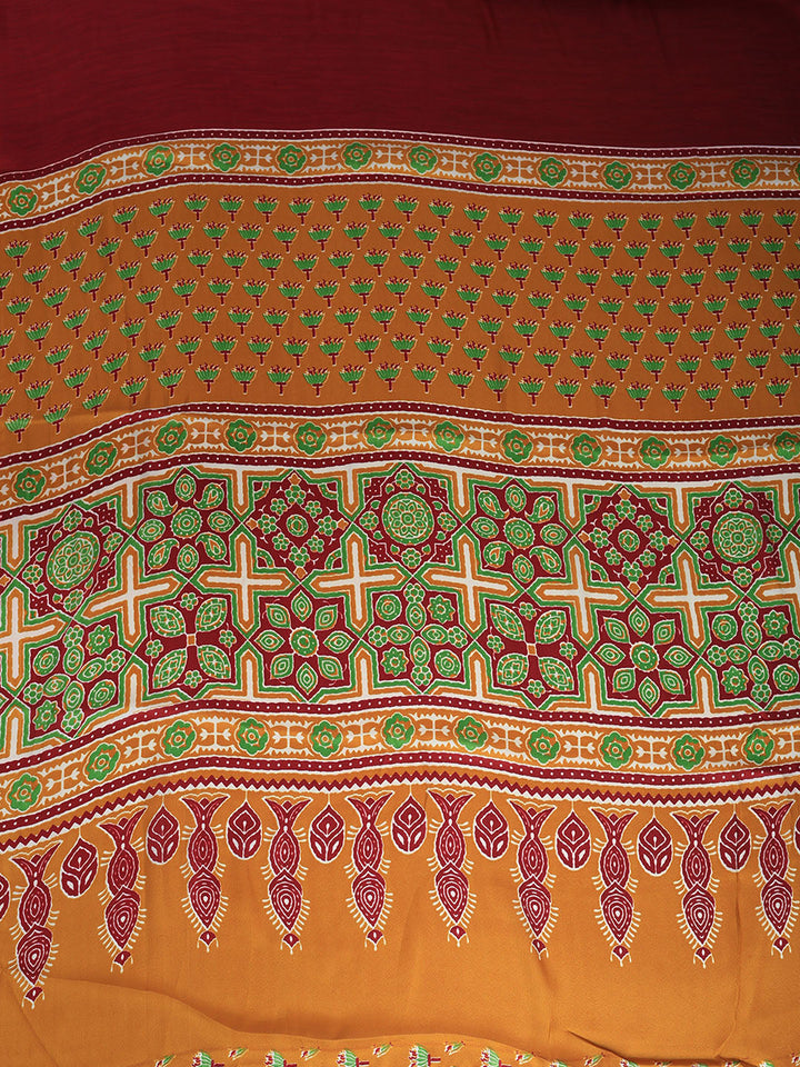 Printed Satin Saree