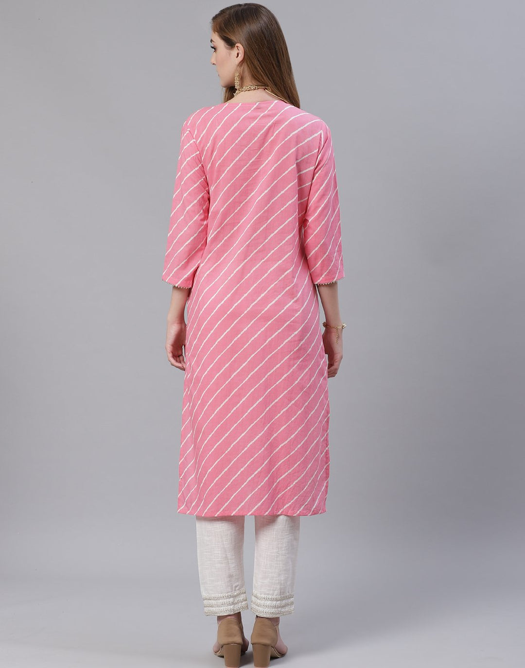 Embroidered Yoke Cotton Printed Kurti Pant Set