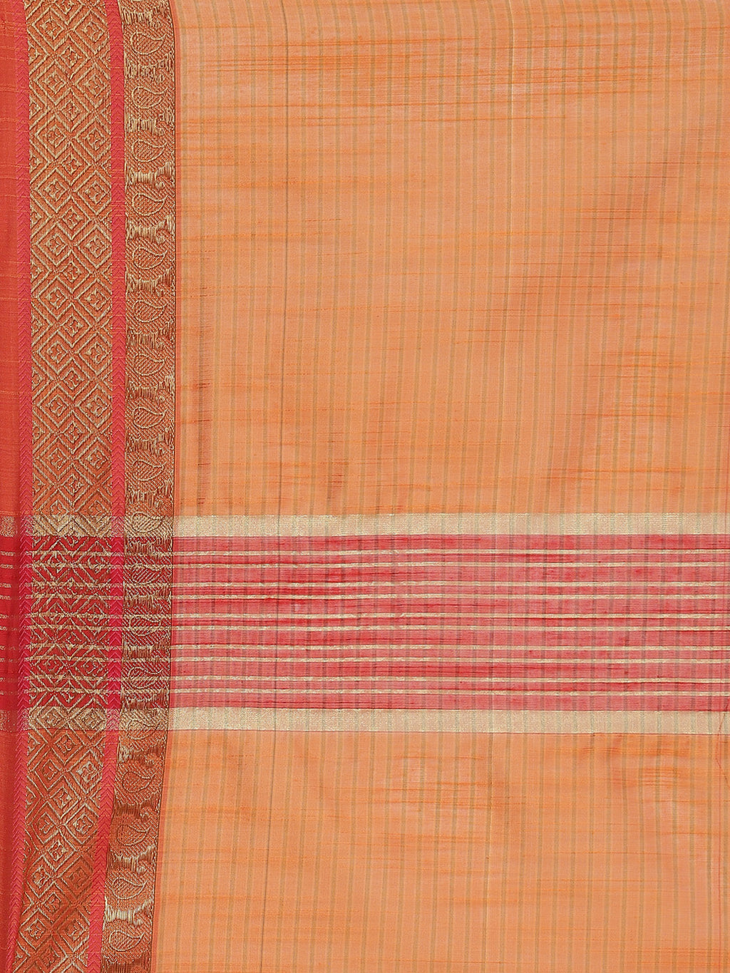 Plain Zari Border Cotton Woven Saree