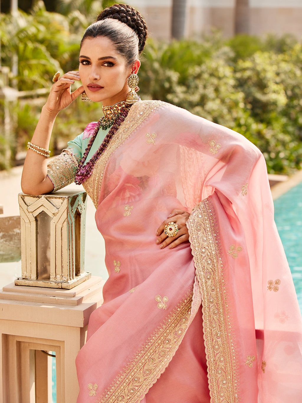 Organza Embroidery Saree