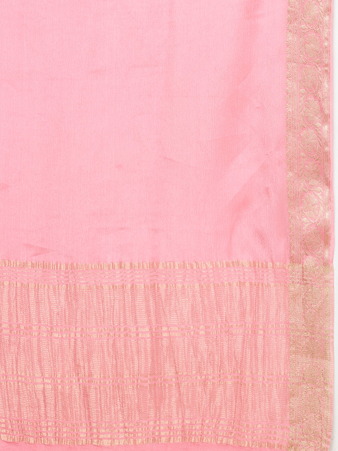 Plain Zari Border Crepe Saree