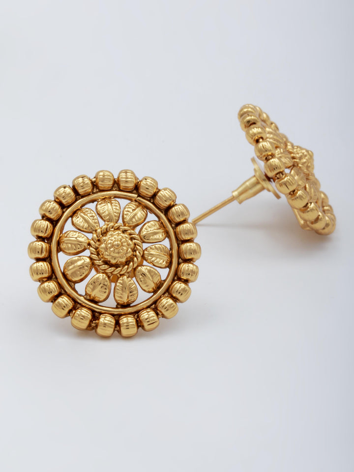 Golden Necklace Set With Earrings