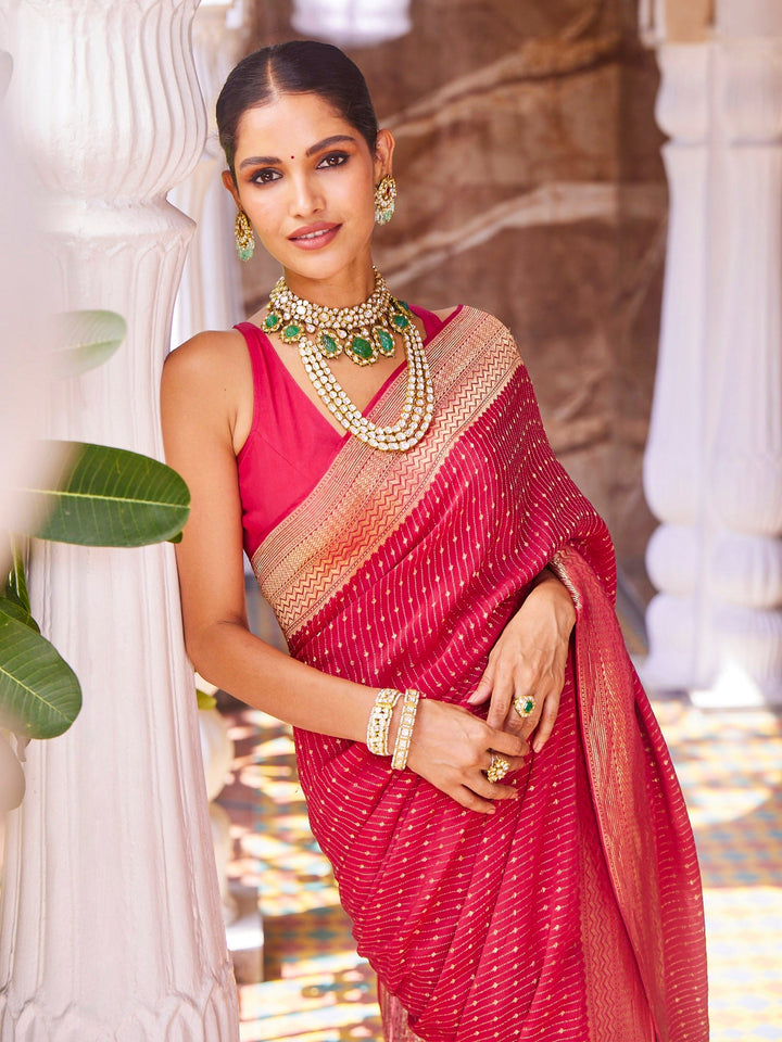 Brocade Crepe Plain Saree