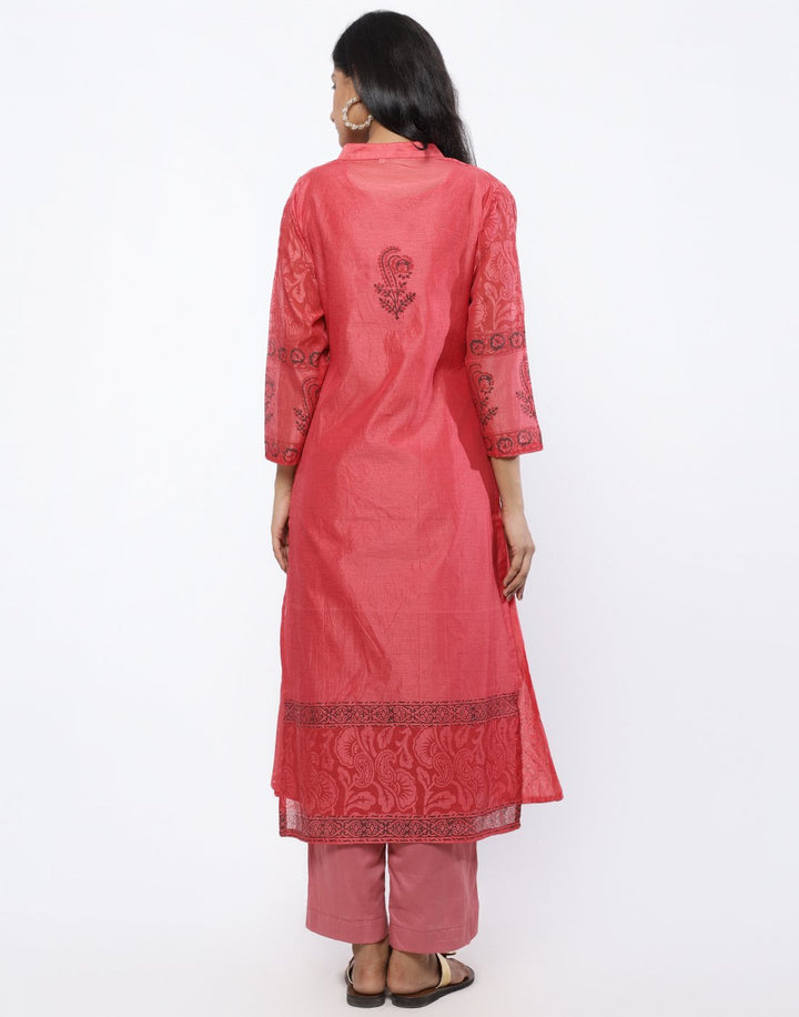 Embroidered Cotton Chanderi Kurti