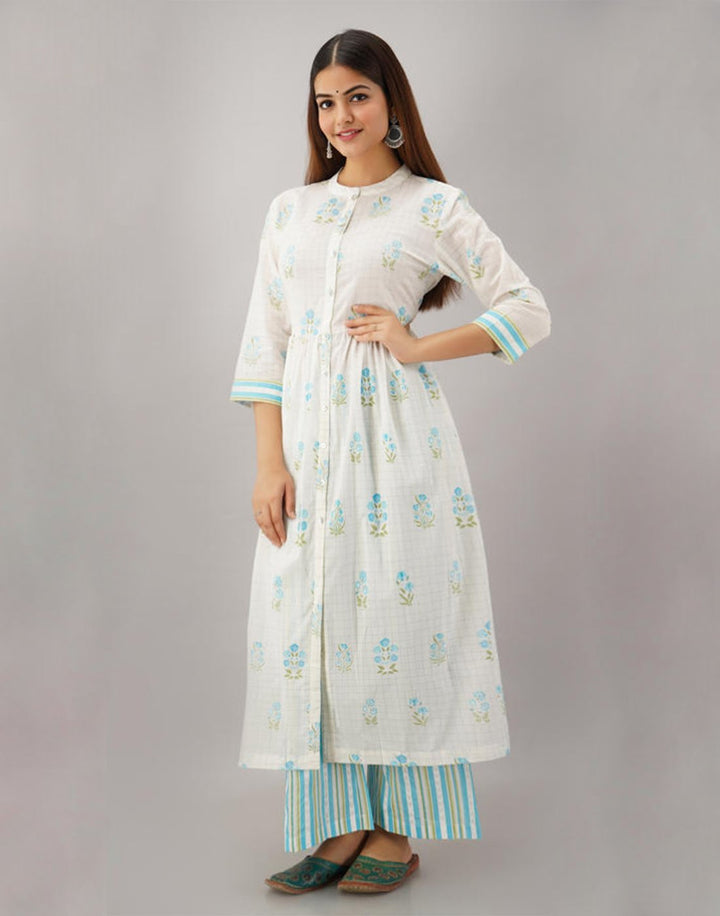 Printed Cotton Anarkali Kurti With Pant