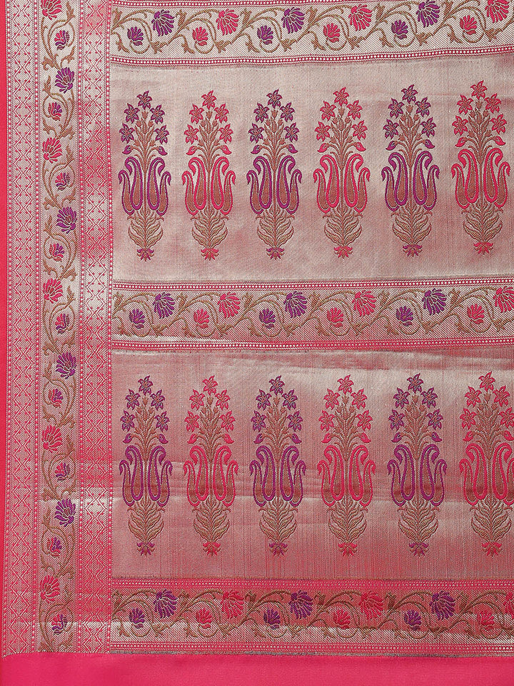 Zari Border Booti Cotton Woven Saree