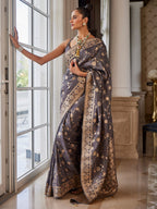 Floral Zari Jaal Dola Handloom Saree