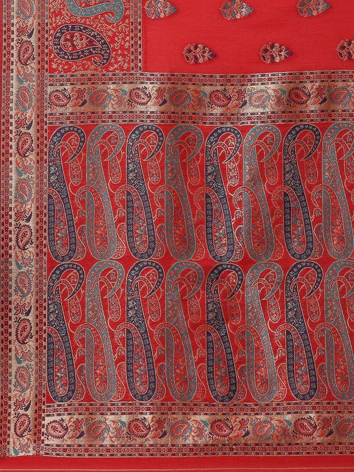 Zari Border Booti Handloom Woven Saree