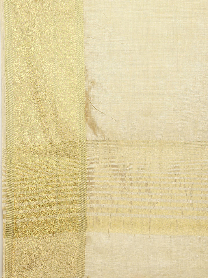 Plain Zari Border Art Handloom Woven Saree