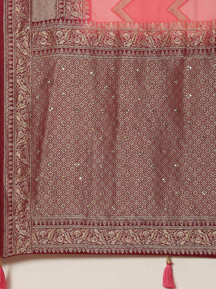 Embroidered Organza Saree