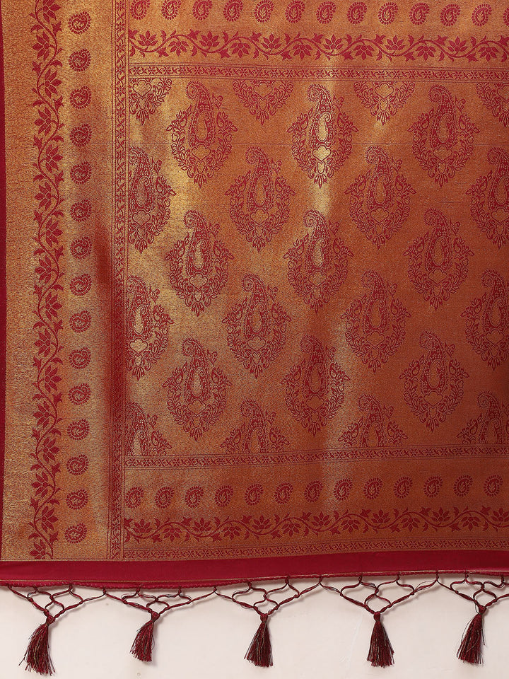 Plain Zari Border Handloom Woven Saree