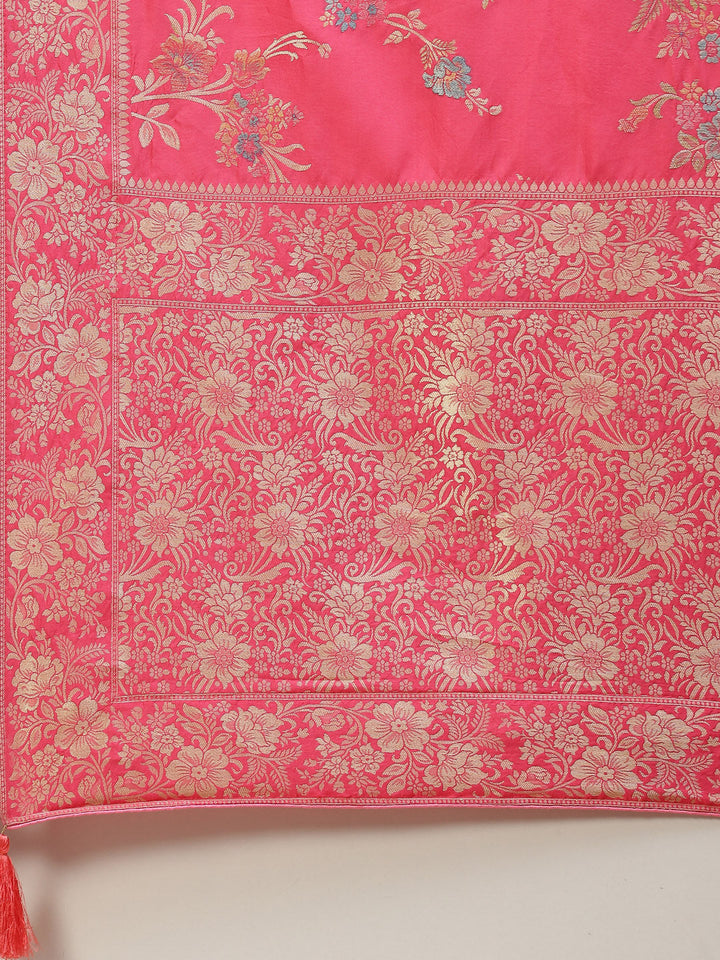 Floral Zari Jaal Handloom Woven Saree