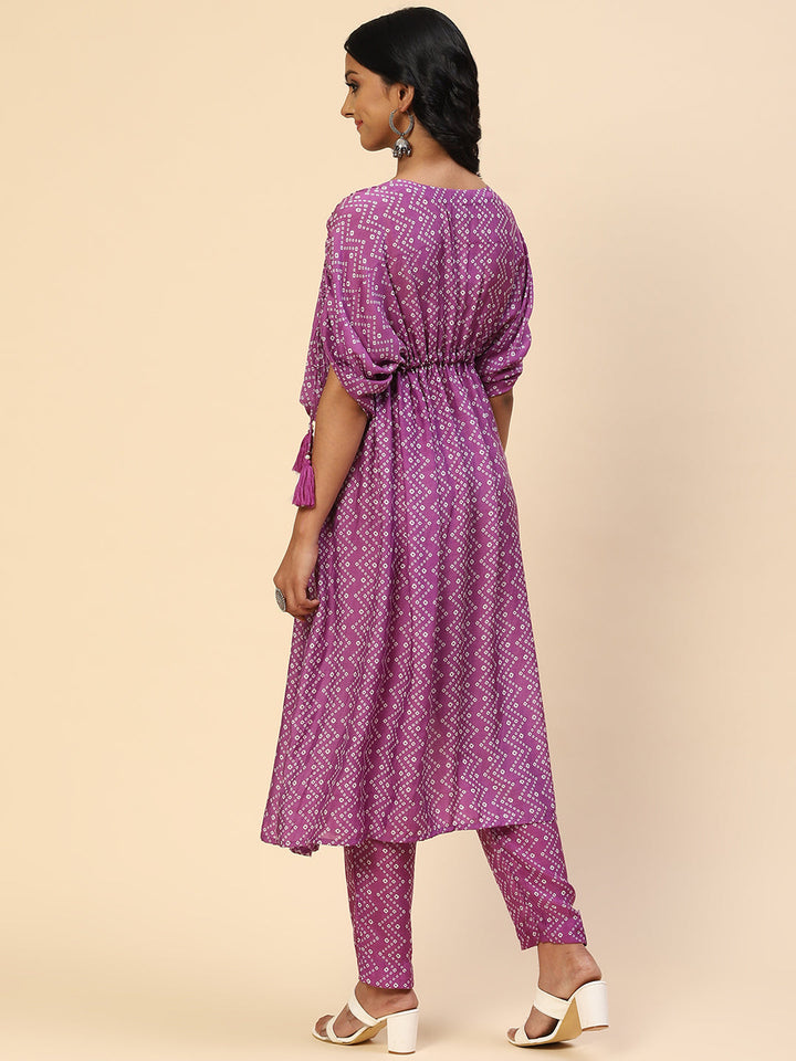 Zigzag Printed Muslin Kurta With Pants